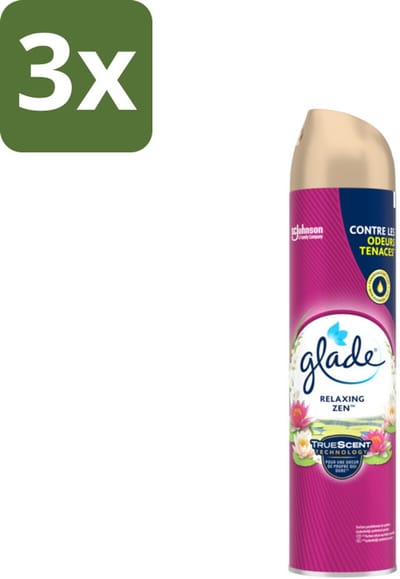 Glade - Luchtverfrisser Spray - Relaxing Zen - 300 ml - Bulkverpakking - 3 stuks