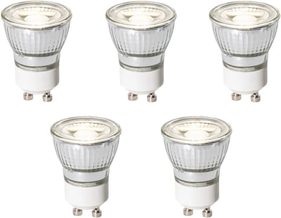 LUEDD Set van 5 GU10 dimbare LED lampen 35mm 4W 230 lm 4000K