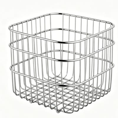 Panier de rangement en fil d'acier inoxydable 304, panier en maille, passoire polyvalente pour cuisine, salle de bain à domicile, grand 13x13x10cm white