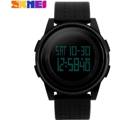 SKMEI 5ATM Waterbestendig Mode Digitaal Casual Sport Polshorloge Stijlvol Lichtgewicht Horloge met black