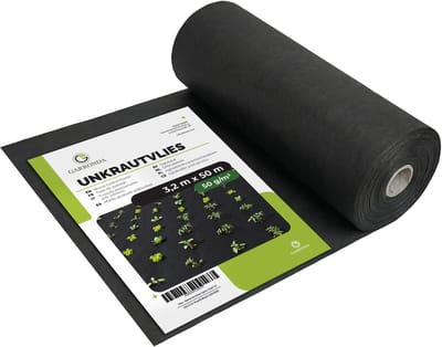 Garronda Worteldoek 50 g/m² Zwart 3,2 x 50 m – Waterdoorlatend, UV-bestendig GD-SYN-Vlies50