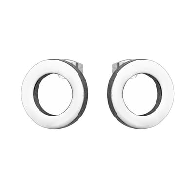 Fako Bijoux® - Oorbellen - Steker - RVS - Stainless Steel - Open Cirkel