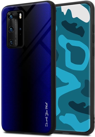 Cadorabo Hoesje geschikt voor Huawei P40 PRO / P40 PRO+ in KOBALT PAARS - Beschermhoes gemaakt van TPU silicone Case Cover en achterkant van gehard glas