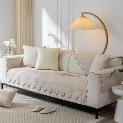Nordische effen kleur bankhanddoek kussen voor woonkamer katoen antislip bankhanddoek bankhoes modulaire bankmat huisbescherming 1pc 45x45 pillowcase