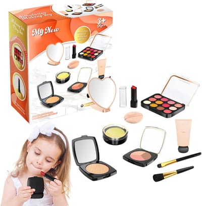 Make-up Speelset - Kindercosmetica Speelgoed - Prinsessenfeest Spelen - Veilig en Realistisch - 16 x 14 cm - Oranje