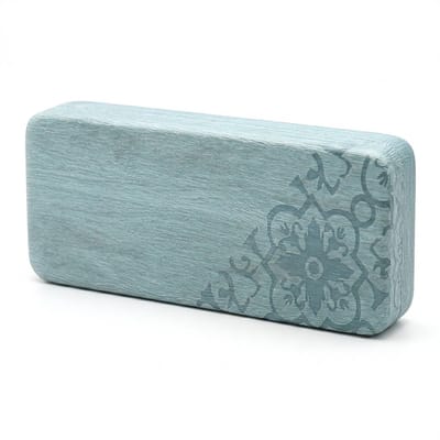 Blauw brillenkoker brillendoos unisex met PU leer oppervlak en reliëf patroon – harde brillen koker opberg doos voor optische bril of zonnebril – minimalistische brillen case geschikt voor grote monturen