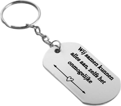 Akyol - wij samen kunnen alles aan zelfs het onmoglijke sleutelhanger - Quotes - familie vrienden - cadeau - 54 x 29mm