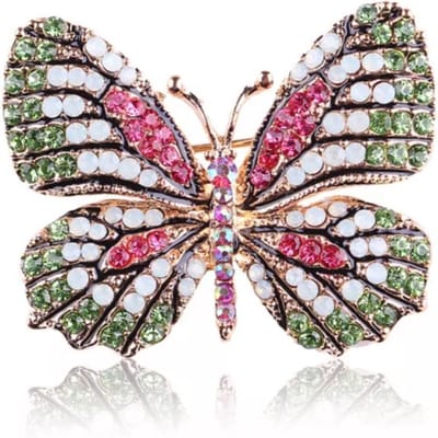 Zelto -Vlinder Broche-Dames Broche-Sieraad-Broches-Heren Broche-Sierdaden-Fashion-Dieren-- Luxe Vlinder Broche - Groen- Roze- Wit-Broche Boetiek