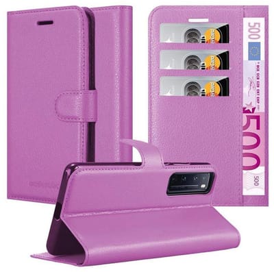 Cadorabo Hoesje geschikt voor Huawei NOVA 7 PRO 5G in MANGAAN PAARS - Beschermhoes met magnetische sluiting, standfunctie en kaartvakje Book Case Cover Etui
