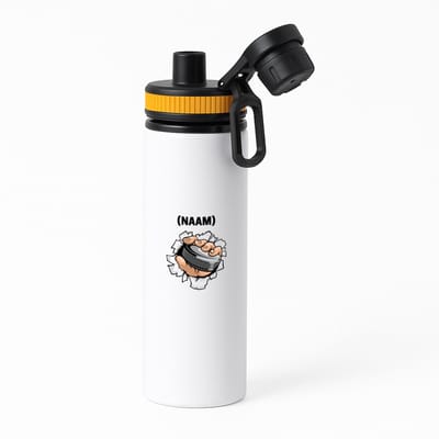 Hacebo® - ijshockey met eigen naam waterfles met draaidop oranje - Sport - ijshockeyer - Sport - water fles - 850ML