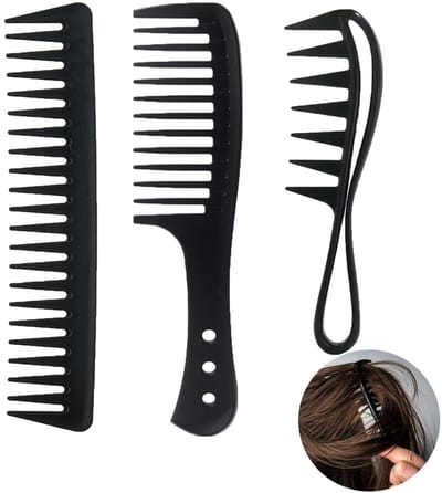 Dailygoods- Kam Antistatisch - Haaienkam met Brede Tanden - Grote Tandenkam - Voor Krullend/Nat Haar - Pijnloze Oplossing - Professionele Kapperskam - Haarborstel