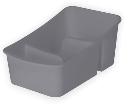KADAX Opbergdoos voor kruiden, specerijen, doos met twee vakken, opbergdoos van kunststof met handgrepen, keukenorganizer, kruidenorganizer (grijs)