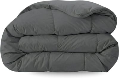 Zelesta Comfort Uni Stone Grey 200x200 - Dekbed zonder overtrek - Wasbaar dekbed - Hoesloos dekbed - 2 in 1 Dekbed met vaste overtrek