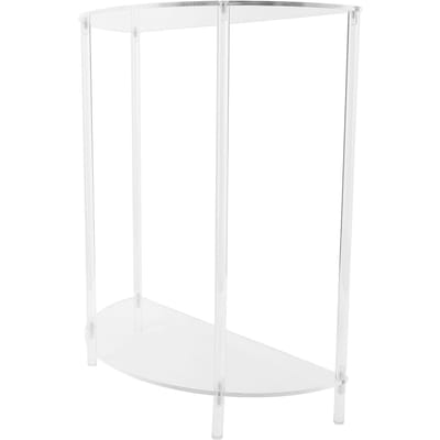 Table d'appoint en acrylique semi-ellipse à 2 niveaux petite table de chevet pour salon chambre chevet murale white