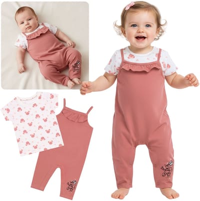DISNEY Minnie Mouse BABY'S, zachte set voor meisjes, KATOENEN set als CADEAU