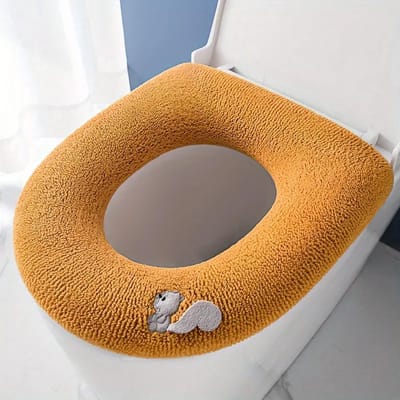 Bovista Wc Bril Hoes - Toiletbril Cover - Toiletbril - Wc Deksel - Wasbaar - Verwarmde Wc Bril - (Niet Elektrisch) - Zacht - Eekhoorn - Geel