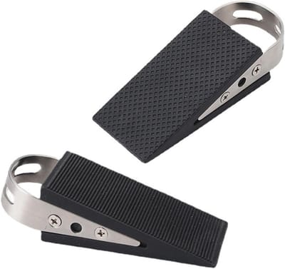 Deurstopper – Deurstoppers Buiten en Binnen– Rubber Spie – RVS – Set 2 – Extra grip