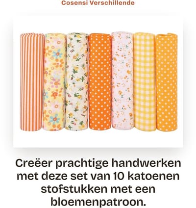 Dailygoods- Patchwork Stof Katoen 10 Stuks - Bloemenpatroon - Naaien - Quilten - Scrapbooking - Afmetingen 50 x 50 cm - Stofbundel