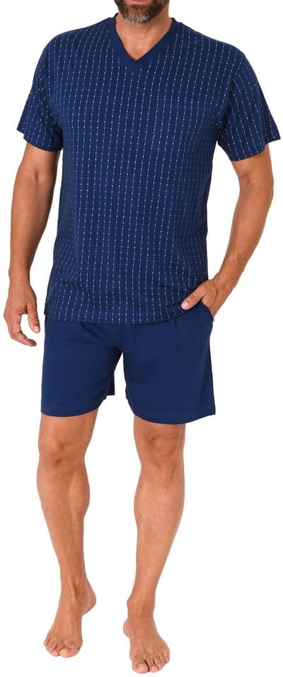 Normann Heren Pyjama Shorty Korte Mouw - Stripe Look