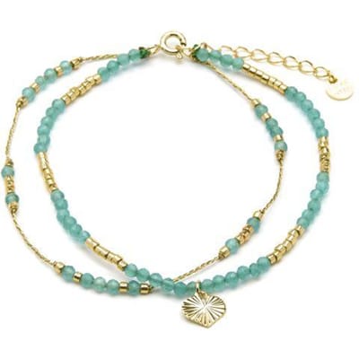 Luxenter Armband van 925 sterlingzilver en groen kristal met 18-karaats geelgoud afwerking - Talorce