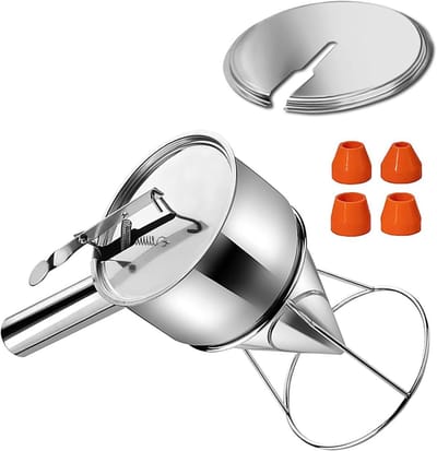 Beslag Dispenser - Beslag Trechter - Bakken Maken - Verstelbare Stromen - 1200ML - Zilver