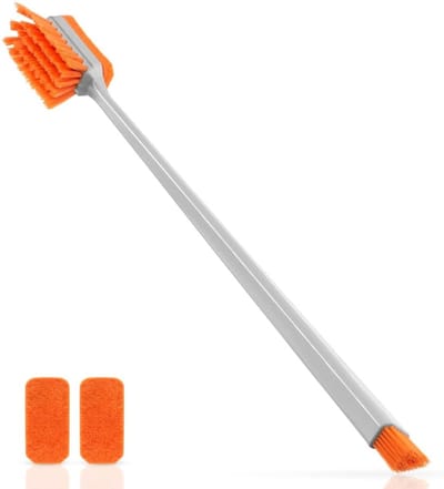 Daity Een klein glazen aquariumreinigingsgereedschap - een algenkrabber - geschikt voor acryl aquariums - een aquariumreinigingsborstel (oranje).