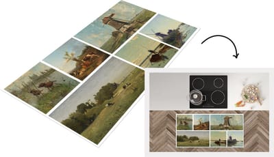 Keukenloper - Loper keuken - Collage - Nederland - Oude Meesters - 120x60 cm - Keukenloper vinyl