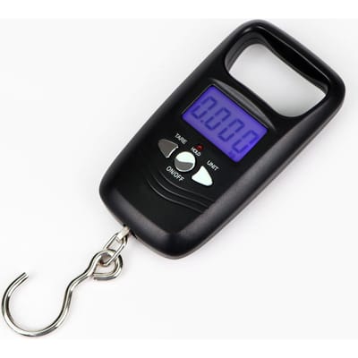 50KG 5G Draagbare Hangweegschaal LCD Achtergrondverlichting Digitale Pocketweegschaal voor Bagage Vishaak Mini Elektronische Balans zwart
