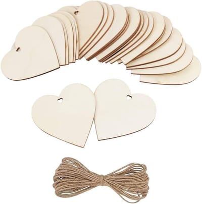 20Pcs Houten Harten Embellishments Natuurlijke Onafgewerkte Rustieke Liefde Tags Voor Valentijnsdag Bruiloft Feesten, Hout Log Plakjes Voor Tuin Thuis Diy Art Craft Kerstboom Opknoping Decoratie
