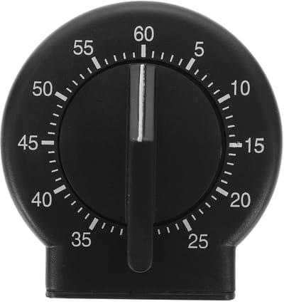 Batterijloze timer, gemaakt van stevig plastic, een multifunctioneel keukenapparaat met een kooktimer van 60 minuten.