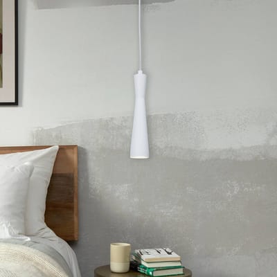 it's about RoMi Hanglamp Bordeaux - Wit - 6x6x26cm - Modern - Hanglampen Eetkamer, Slaapkamer, Woonkamer