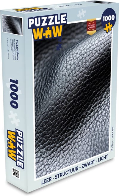 Puzzel Leer - Structuur - Zwart - Licht - Legpuzzel - Puzzel 1000 stukjes volwassenen