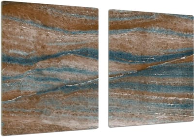 Glazen Keukenbord - Snijplank Kookplaat Cover - Keukenwerkblad Beschermen - Slag- en Krasbestendig - 80 x 52 cm - Kleurrijk Steenpatroon