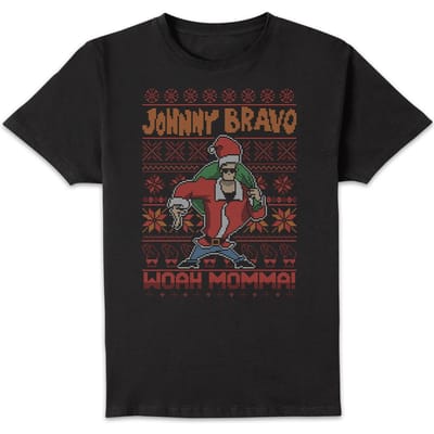 Johnny Bravo Kerstmis T-Shirt - Zwart - XL