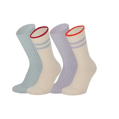 Morethansocks - Gebreide bedsok - Viscose - Dames - 4-Pack - Bedsokken dames - Dames huissokken