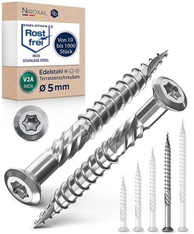 Terrasschroeven RVS met Torx-aandrijving - 5x70mm - 400 Stuks