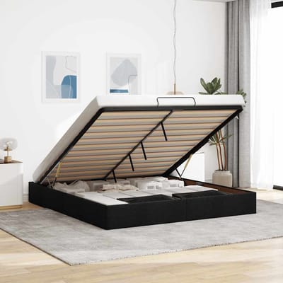 vidaXL - Bedframe - zonder - matras - 180x200 - cm - stof - zwart