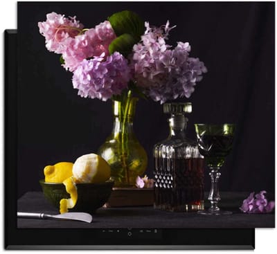 KitchenArt - Baroque Bloom - Inductie Beschermer - 52x35 cm - Kookplaat Beschermer - Luxe Afdekplaat Inductieplaat - Anti-slip & Oprolbaar - Beschermmat Inductiekookplaat