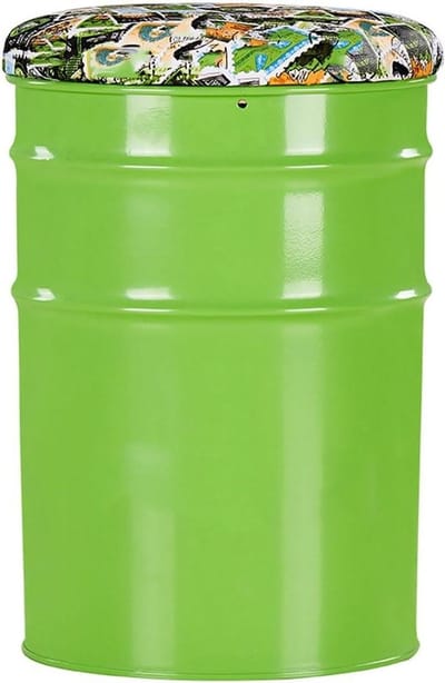 Ronde Poef - Opbergkruk - Extra Zitplaats - Met Opbergruimte - 30x45x47 cm - Bruin