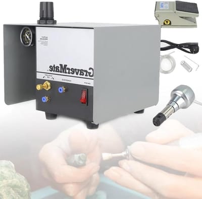 Pneumatische Graveermachine - Metaalgraveerapparaat Sieraden - Sieraden Maken - Voetschakelaar Gecontroleerde Snelheid - 80W 1400 RPM - Niet gespecificeerd