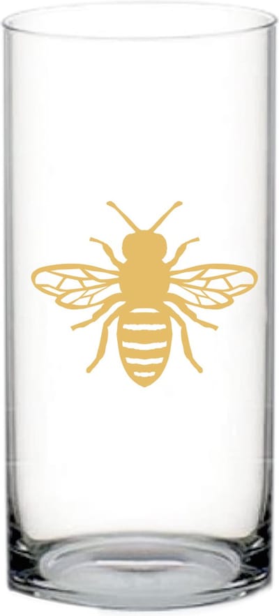 Aulica - Vaas - Bij - Geel - Glas - 22cm