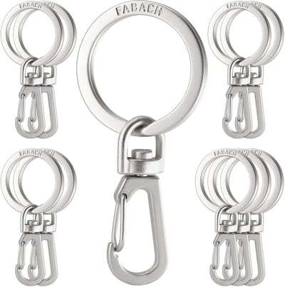 10er Pack Sleutelhanger Karabijnhaak met Draaibare Sleutelring - Duurzaam en Lichtgewicht