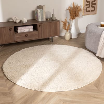 NATURL. Rond Hoogpolig vloerkleed - Wish Creme - Ø 120 cm