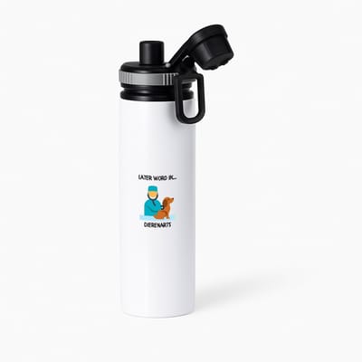 Hacebo® - Later word ik dierenarts waterfles met draaidop grijs - Arts - Dierenartsen - Dieren - dierenverzorger - veterinair - water fles - 850ML