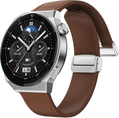 Hybride siliconen-leren bandje - geschikt voor Garmin Venu 2 / Venu 3 / Vivoactive 4 / Forerunner 255 / 265 - donkerbruin