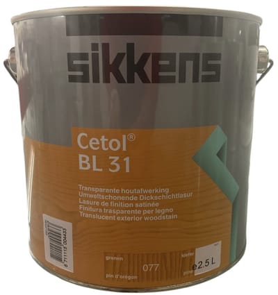 Sikkens Cetol BL 31 - Transparante hout afwerkingsbeits - Satijn - Waterbasis - 2.50 L - 077 Grenen