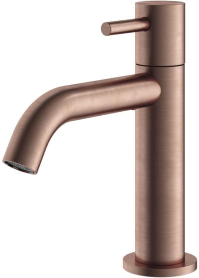 Hotbath Archie Fonteinkraan - Opbouw - Uitvoering BCP - Geborsteld Koper PVD - Messing - 97 mm - Waterbesparend