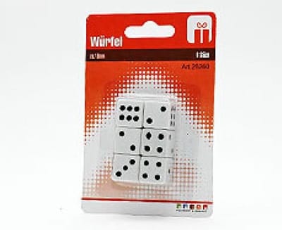 Speelgoed dobbelstenen 6x stuks op blisterkaart - Familiespellen - Dobbelen - Dobbelspellen