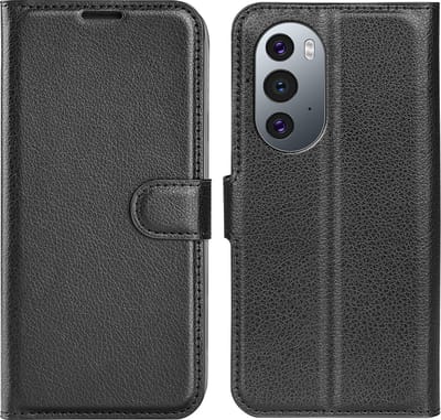 MobyDefend Hoesje - Geschikt voor Motorola Edge 30 Pro - Kunstleren Wallet Book Case (Sluiting Voorkant) - Zwart