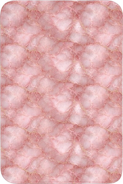 Badmat 60x90 cm - Antislip - Roze - Kwarts - Goud - Marmer - Badmatten voor badkamer - Badkamermat - Douchemat - Badkamer mat